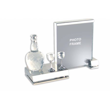 Set pentru birou cu suport rama foto si accesorii din cristal