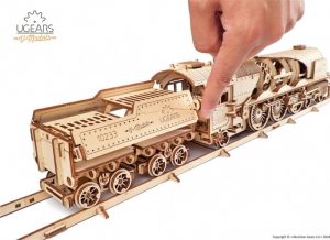 Puzzle 3D Tren V- Express cu abur din lemn Ugears